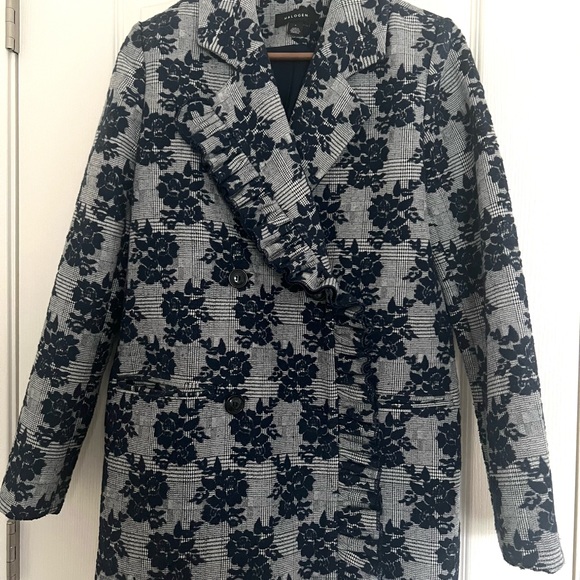 Halogen Ruffle Jacquard Coat - Picture 3 of 7